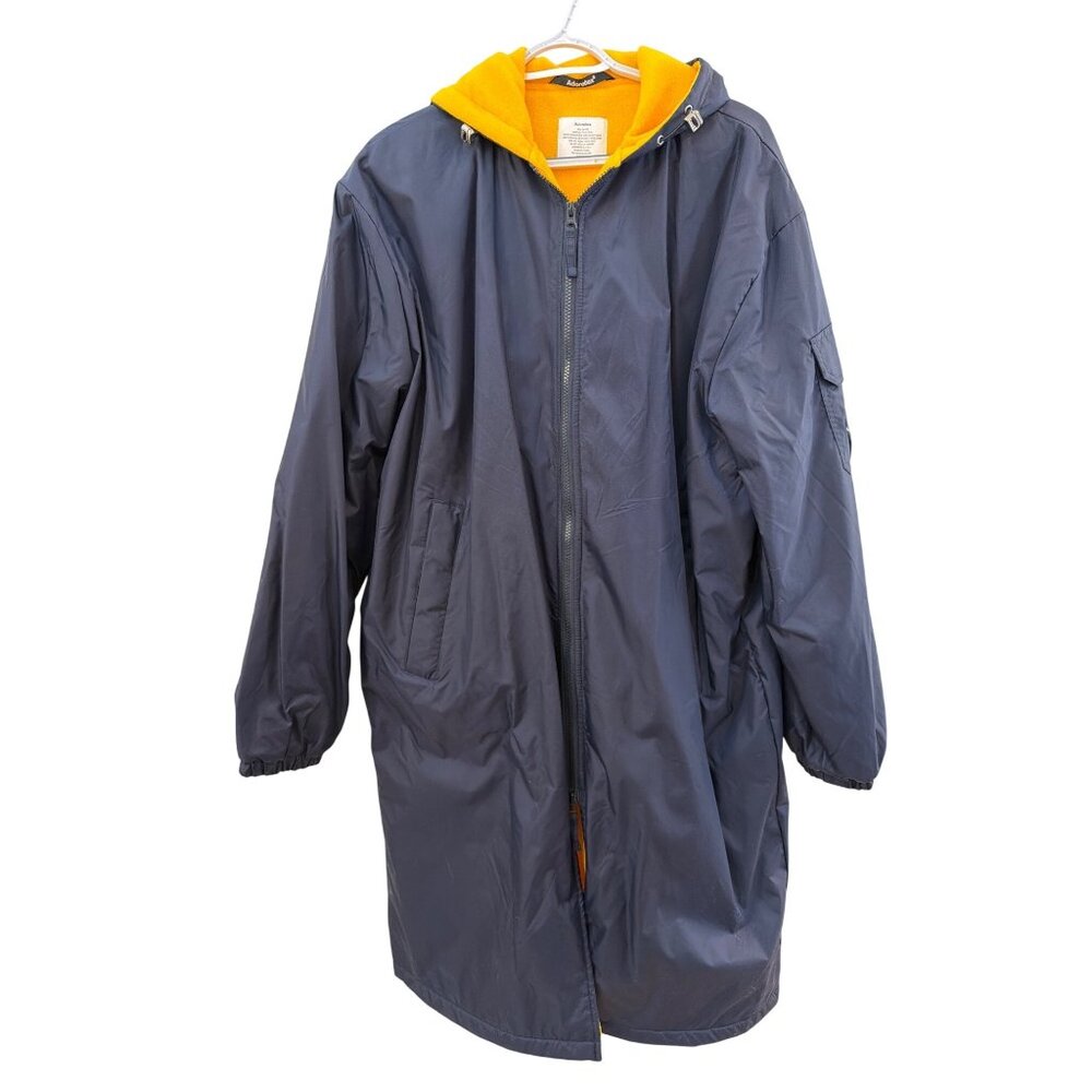 Adoretex Adult Navy Swim Parka With Yellow Fleece Lining & Hood